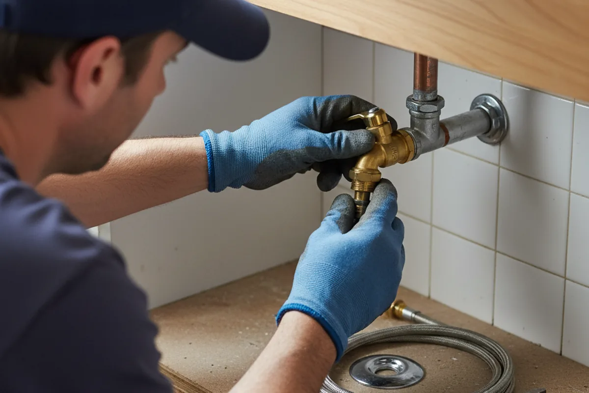 Shutoff valve and fitting work during Faucet and Fixture Repair in Industry
